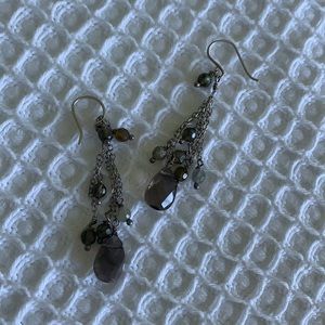 Smoky quartz dangle drop earrings